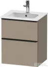 Duravit D-NEO 51x40,2 cm-es, 2 fiókos alsószekrény fekete színű fogantyúval 233653 mosdóhoz, matt len DE43600BD750000