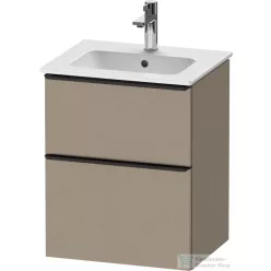   Duravit D-NEO 51x40,2 cm-es, 2 fiókos alsószekrény fekete színű fogantyúval 233653 mosdóhoz, matt len DE43600BD750000