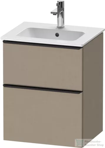 Duravit D-NEO 51x40,2 cm-es, 2 fiókos alsószekrény fekete színű fogantyúval 233653 mosdóhoz, matt len DE43600BD750000