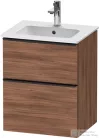 Duravit D-NEO 51x40,2 cm-es, 2 fiókos alsószekrény fekete színű fogantyúval 233653 mosdóhoz, matt dió DE43600BD790000
