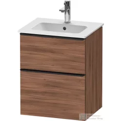   Duravit D-NEO 51x40,2 cm-es, 2 fiókos alsószekrény fekete színű fogantyúval 233653 mosdóhoz, matt dió DE43600BD790000