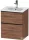 Duravit D-NEO 51x40,2 cm-es, 2 fiókos alsószekrény fekete színű fogantyúval 233653 mosdóhoz, matt dió DE43600BD790000