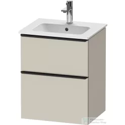   Duravit D-NEO 51x40,2 cm-es, 2 fiókos alsószekrény fekete színű fogantyúval 233653 mosdóhoz, matt taupe DE43600BD910000