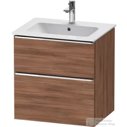   Duravit D-NEO 61x46,2 cm-es, 2 fiókos alsószekrény króm fogantyúval 233663 mosdóhoz, matt dió DE4361010790000