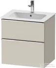 Duravit D-NEO 61x46,2 cm-es, 2 fiókos alsószekrény króm fogantyúval 233663 mosdóhoz, matt taupe DE4361010910000