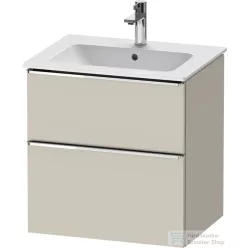  Duravit D-NEO 61x46,2 cm-es, 2 fiókos alsószekrény króm fogantyúval 233663 mosdóhoz, matt taupe DE4361010910000