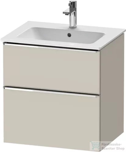 Duravit D-NEO 61x46,2 cm-es, 2 fiókos alsószekrény króm fogantyúval 233663 mosdóhoz, matt taupe DE4361010910000