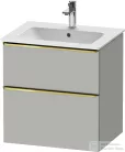 Duravit D-NEO 61x46,2 cm-es, 2 fiókos alsószekrény polírozott arany színű fogantyúval 233663 mosdóhoz, matt betonszürke DE4361034070000