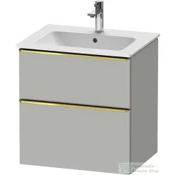   Duravit D-NEO 61x46,2 cm-es, 2 fiókos alsószekrény polírozott arany színű fogantyúval 233663 mosdóhoz, matt betonszürke DE4361034070000