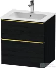 Duravit D-NEO 61x46,2 cm-es, 2 fiókos alsószekrény polírozott arany színű fogantyúval 233663 mosdóhoz, matt fekete tölgy DE4361034160000