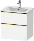 Duravit D-NEO 61x46,2 cm-es, 2 fiókos alsószekrény polírozott arany színű fogantyúval 233663 mosdóhoz, matt fehér DE4361034180000