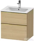 Duravit D-NEO 61x46,2 cm-es, 2 fiókos alsószekrény polírozott arany színű fogantyúval 233663 mosdóhoz, natúr tölgy DE4361034300000
