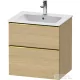 Duravit D-NEO 61x46,2 cm-es, 2 fiókos alsószekrény polírozott arany színű fogantyúval 233663 mosdóhoz, natúr tölgy DE4361034300000