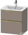 Duravit D-NEO 61x46,2 cm-es, 2 fiókos alsószekrény polírozott arany színű fogantyúval 233663 mosdóhoz, matt bazalt DE4361034430000