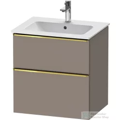   Duravit D-NEO 61x46,2 cm-es, 2 fiókos alsószekrény polírozott arany színű fogantyúval 233663 mosdóhoz, matt bazalt DE4361034430000