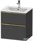Duravit D-NEO 61x46,2 cm-es, 2 fiókos alsószekrény polírozott arany színű fogantyúval 233663 mosdóhoz, matt grafit DE4361034490000
