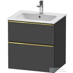  Duravit D-NEO 61x46,2 cm-es, 2 fiókos alsószekrény polírozott arany színű fogantyúval 233663 mosdóhoz, matt grafit DE4361034490000