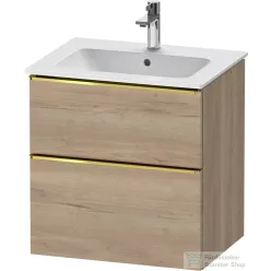   Duravit D-NEO 61x46,2 cm-es, 2 fiókos alsószekrény polírozott arany színű fogantyúval 233663 mosdóhoz, márványos tölgy DE4361034550000