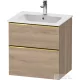 Duravit D-NEO 61x46,2 cm-es, 2 fiókos alsószekrény polírozott arany színű fogantyúval 233663 mosdóhoz, márványos tölgy DE4361034550000