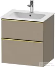 Duravit D-NEO 61x46,2 cm-es, 2 fiókos alsószekrény polírozott arany színű fogantyúval 233663 mosdóhoz, matt len DE4361034750000