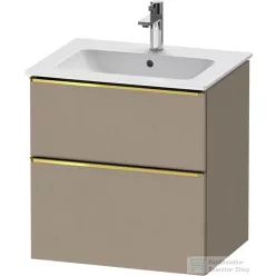   Duravit D-NEO 61x46,2 cm-es, 2 fiókos alsószekrény polírozott arany színű fogantyúval 233663 mosdóhoz, matt len DE4361034750000