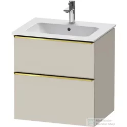   Duravit D-NEO 61x46,2 cm-es, 2 fiókos alsószekrény polírozott arany színű fogantyúval 233663 mosdóhoz, matt taupe DE4361034910000
