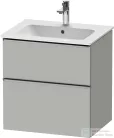 Duravit D-NEO 61x46,2 cm-es, 2 fiókos alsószekrény rozsdamentes acél színű fogantyúval 233663 mosdóhoz, matt betonszürke DE4361070070000