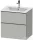 Duravit D-NEO 61x46,2 cm-es, 2 fiókos alsószekrény rozsdamentes acél színű fogantyúval 233663 mosdóhoz, matt betonszürke DE4361070070000