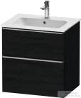 Duravit D-NEO 61x46,2 cm-es, 2 fiókos alsószekrény rozsdamentes acél színű fogantyúval 233663 mosdóhoz, matt fekete tölgy DE4361070160000