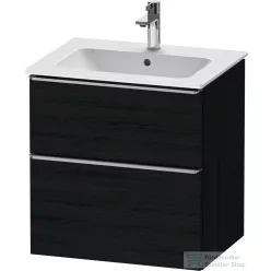  Duravit D-NEO 61x46,2 cm-es, 2 fiókos alsószekrény rozsdamentes acél színű fogantyúval 233663 mosdóhoz, matt fekete tölgy DE4361070160000