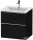 Duravit D-NEO 61x46,2 cm-es, 2 fiókos alsószekrény rozsdamentes acél színű fogantyúval 233663 mosdóhoz, matt fekete tölgy DE4361070160000