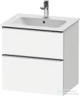 Duravit D-NEO 61x46,2 cm-es, 2 fiókos alsószekrény rozsdamentes acél színű fogantyúval 233663 mosdóhoz, matt fehér DE4361070180000
