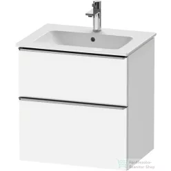   Duravit D-NEO 61x46,2 cm-es, 2 fiókos alsószekrény rozsdamentes acél színű fogantyúval 233663 mosdóhoz, matt fehér DE4361070180000