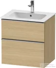 Duravit D-NEO 61x46,2 cm-es, 2 fiókos alsószekrény rozsdamentes acél színű fogantyúval 233663 mosdóhoz, natúr tölgy DE4361070300000