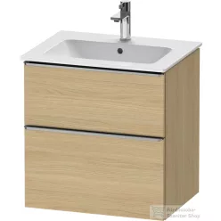   Duravit D-NEO 61x46,2 cm-es, 2 fiókos alsószekrény rozsdamentes acél színű fogantyúval 233663 mosdóhoz, natúr tölgy DE4361070300000