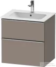 Duravit D-NEO 61x46,2 cm-es, 2 fiókos alsószekrény rozsdamentes acél színű fogantyúval 233663 mosdóhoz, matt bazalt DE4361070430000