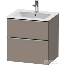   Duravit D-NEO 61x46,2 cm-es, 2 fiókos alsószekrény rozsdamentes acél színű fogantyúval 233663 mosdóhoz, matt bazalt DE4361070430000