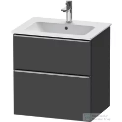   Duravit D-NEO 61x46,2 cm-es, 2 fiókos alsószekrény rozsdamentes acél színű fogantyúval 233663 mosdóhoz, matt grafit DE4361070490000
