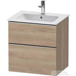   Duravit D-NEO 61x46,2 cm-es, 2 fiókos alsószekrény rozsdamentes acél színű fogantyúval 233663 mosdóhoz, márványos tölgy DE4361070550000