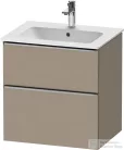 Duravit D-NEO 61x46,2 cm-es, 2 fiókos alsószekrény rozsdamentes acél színű fogantyúval 233663 mosdóhoz, matt len DE4361070750000