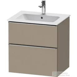   Duravit D-NEO 61x46,2 cm-es, 2 fiókos alsószekrény rozsdamentes acél színű fogantyúval 233663 mosdóhoz, matt len DE4361070750000