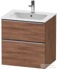 Duravit D-NEO 61x46,2 cm-es, 2 fiókos alsószekrény rozsdamentes acél színű fogantyúval 233663 mosdóhoz, matt dió DE4361070790000