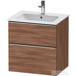   Duravit D-NEO 61x46,2 cm-es, 2 fiókos alsószekrény rozsdamentes acél színű fogantyúval 233663 mosdóhoz, matt dió DE4361070790000