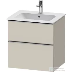   Duravit D-NEO 61x46,2 cm-es, 2 fiókos alsószekrény rozsdamentes acél színű fogantyúval 233663 mosdóhoz, matt taupe DE4361070910000