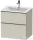 Duravit D-NEO 61x46,2 cm-es, 2 fiókos alsószekrény rozsdamentes acél színű fogantyúval 233663 mosdóhoz, matt taupe DE4361070910000