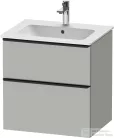 Duravit D-NEO 61x46,2 cm-es, 2 fiókos alsószekrény fekete fogantyúval 233663 mosdóhoz, matt betonszürke DE43610BD070000