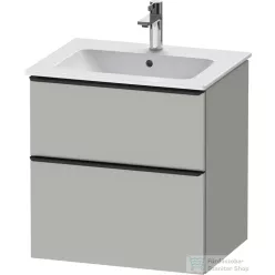   Duravit D-NEO 61x46,2 cm-es, 2 fiókos alsószekrény fekete fogantyúval 233663 mosdóhoz, matt betonszürke DE43610BD070000