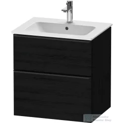   Duravit D-NEO 61x46,2 cm-es, 2 fiókos alsószekrény fekete fogantyúval 233663 mosdóhoz, matt fekete tölgy DE43610BD160000
