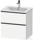 Duravit D-NEO 61x46,2 cm-es, 2 fiókos alsószekrény fekete fogantyúval 233663 mosdóhoz, matt fehér DE43610BD180000
