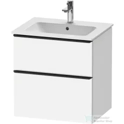   Duravit D-NEO 61x46,2 cm-es, 2 fiókos alsószekrény fekete fogantyúval 233663 mosdóhoz, matt fehér DE43610BD180000